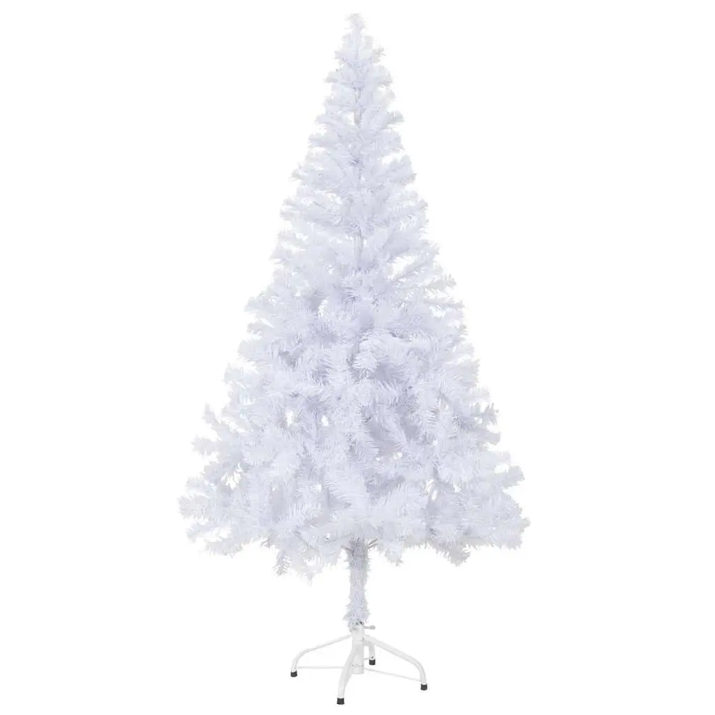 Artificial Christmas Tree Holiday Decor 150cm White Pre-lit with LED Lights