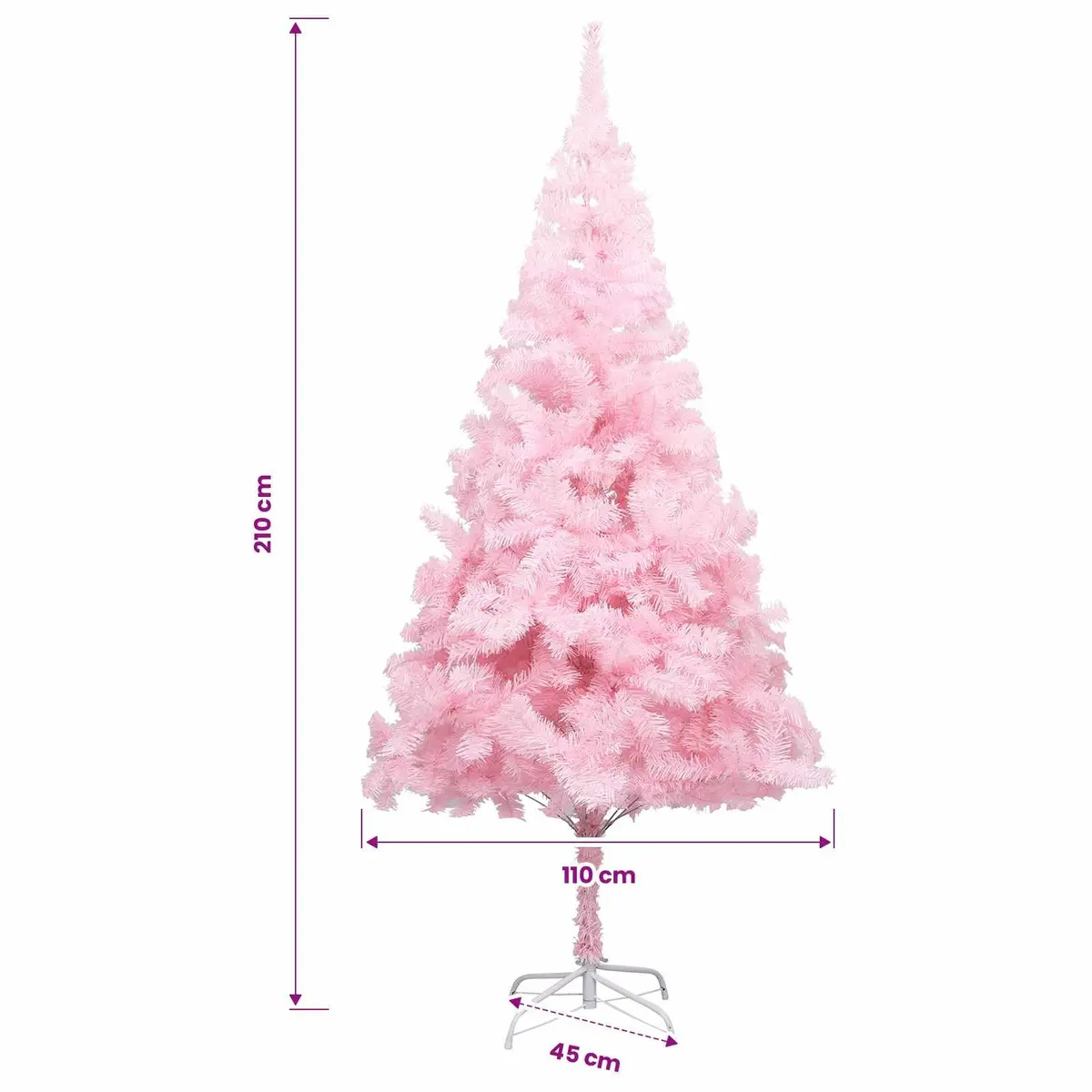 Artificial Christmas Tree Indoor 210cm Pink