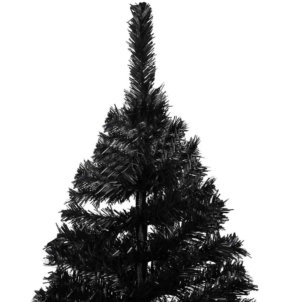 Black Pre-lit Christmas Tree 210cm