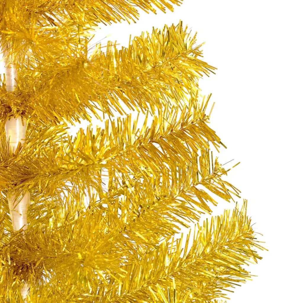 Artificial Christmas Tree for Holiday Decor 180cm Gold with LED Lights