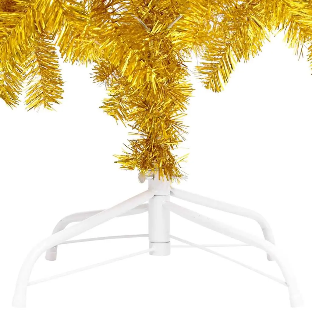 Artificial Christmas Tree for Holiday Decor 180cm Gold with LED Lights