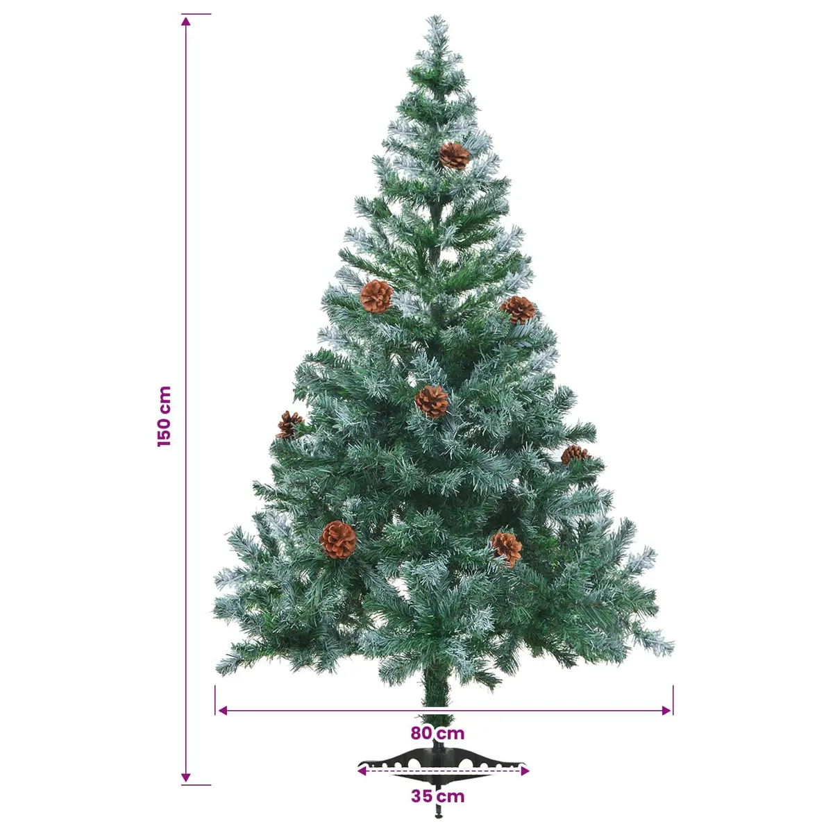 150cm Frosted Christmas Tree with Lights