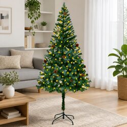 180cm Green Artificial Christmas Tree with Pinecones