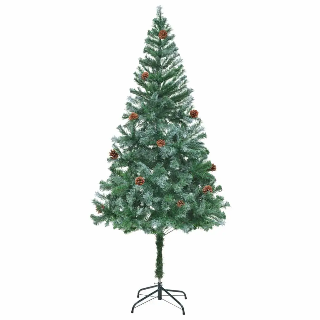 Artificial Christmas Tree 180cm for Home Decoration with LED Lights and Pine Cones