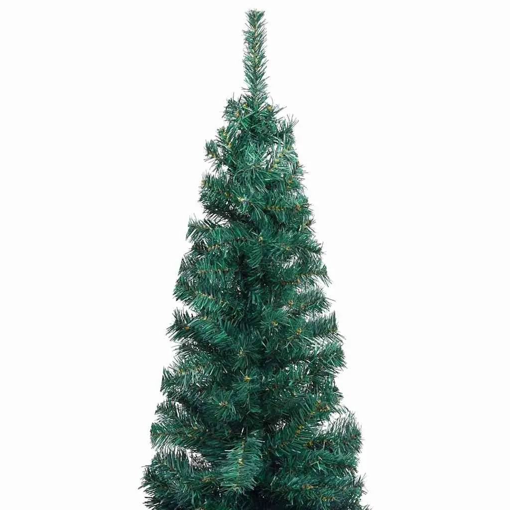 Slim Artificial Christmas Tree for Holiday 120cm with LED Lights Green