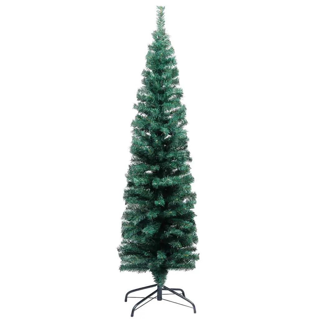 Slim Artificial Pre-lit Christmas Tree Green 150cm Holiday Seasonal Decor