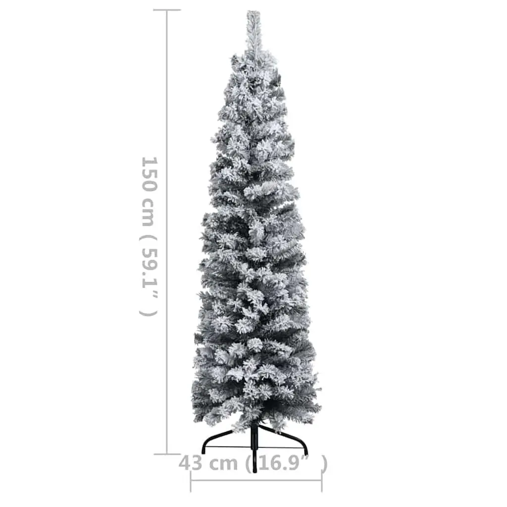 150cm Slim Flocked Snow Christmas Tree