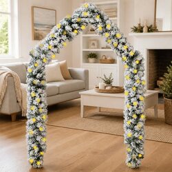 5m Green Christmas Garland with PVC and LED Lights