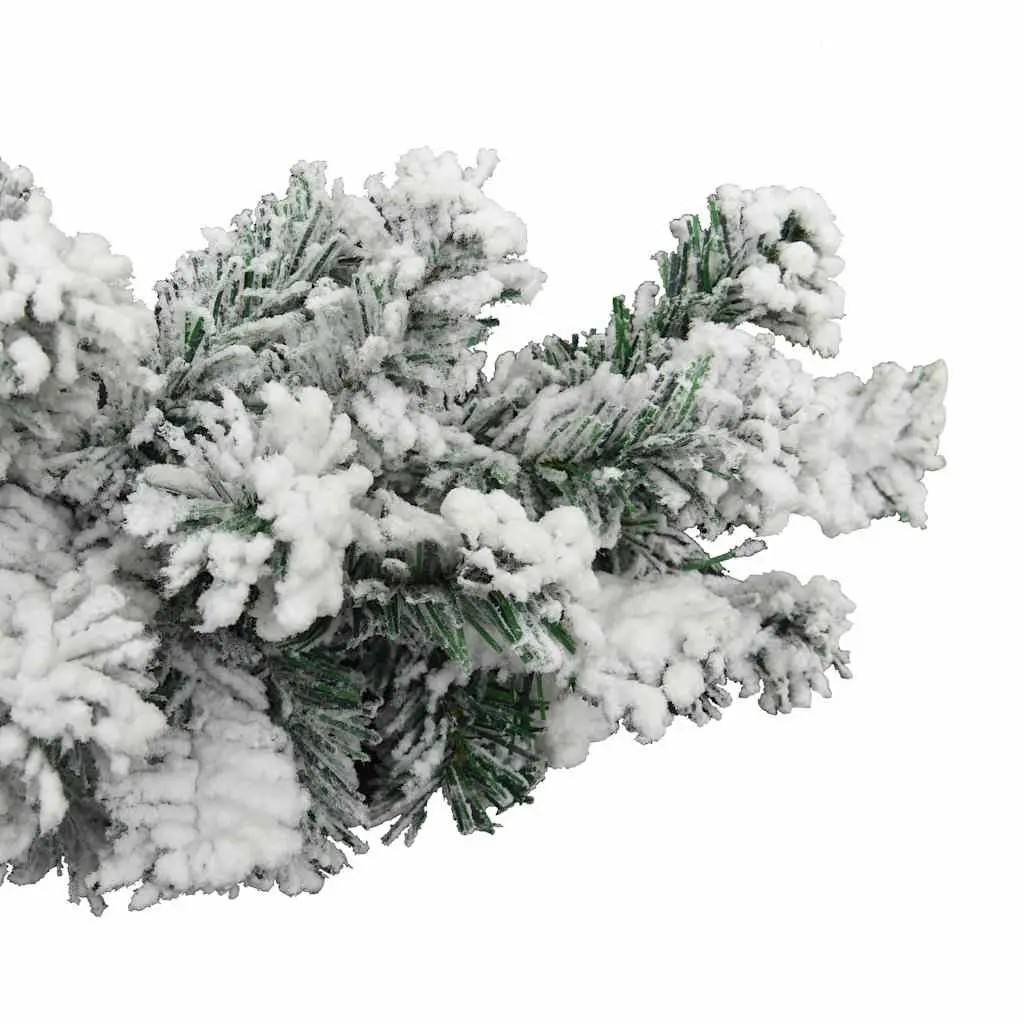 Christmas Garland with LED Lights Flocked Snow Green 10m PVC Holiday Decor