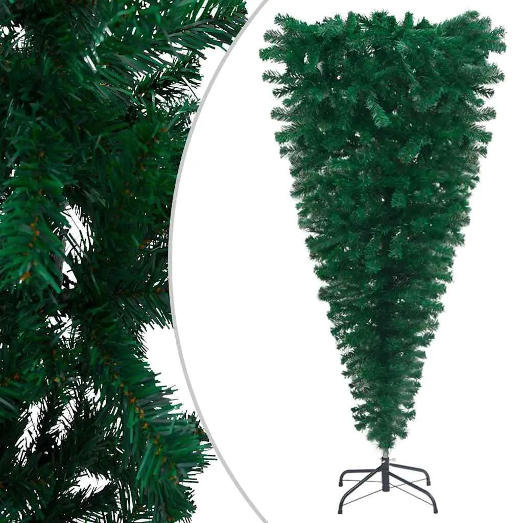 Upside-Down Artificial Christmas Tree Holiday Decoration Green 210cm
