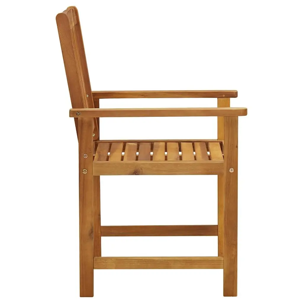 6 Outdoor Chairs in Solid Acacia Wood, Brown Finish