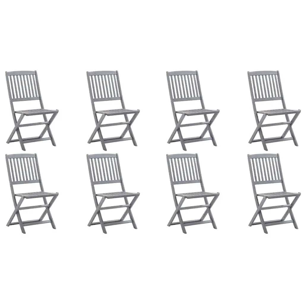 8-Piece Folding Dining Chair Set in Grey