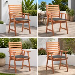 4-Piece Outdoor Dining Chair Set with Cushions and Specifications
