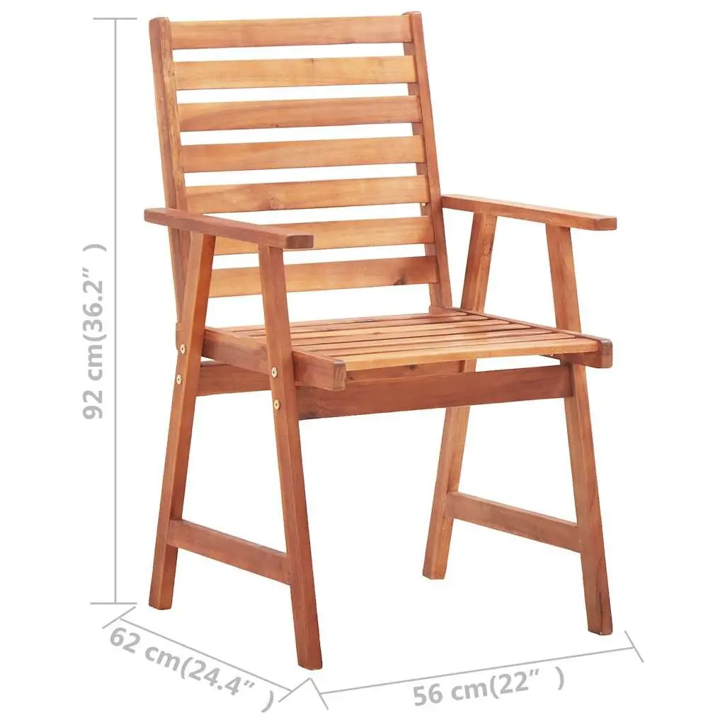 Outdoor Dining Chairs Set 4 pcs with Cushions Solid Wood Garden Seating Grey