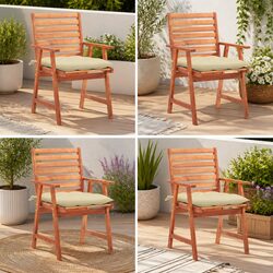 4-Piece Outdoor Chairs Set, Solid Acacia Wood Construction