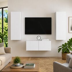 White 3-Piece Wall Mount TV Cabinet Set Specifications