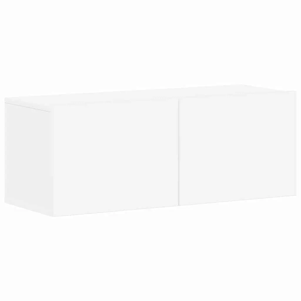 4 Piece Wall-Mounted White TV Cabinet Set