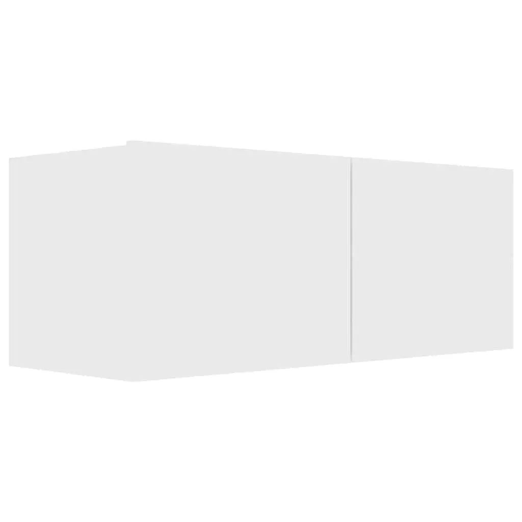 8-Piece Wall-Mounted White TV Cabinet Set