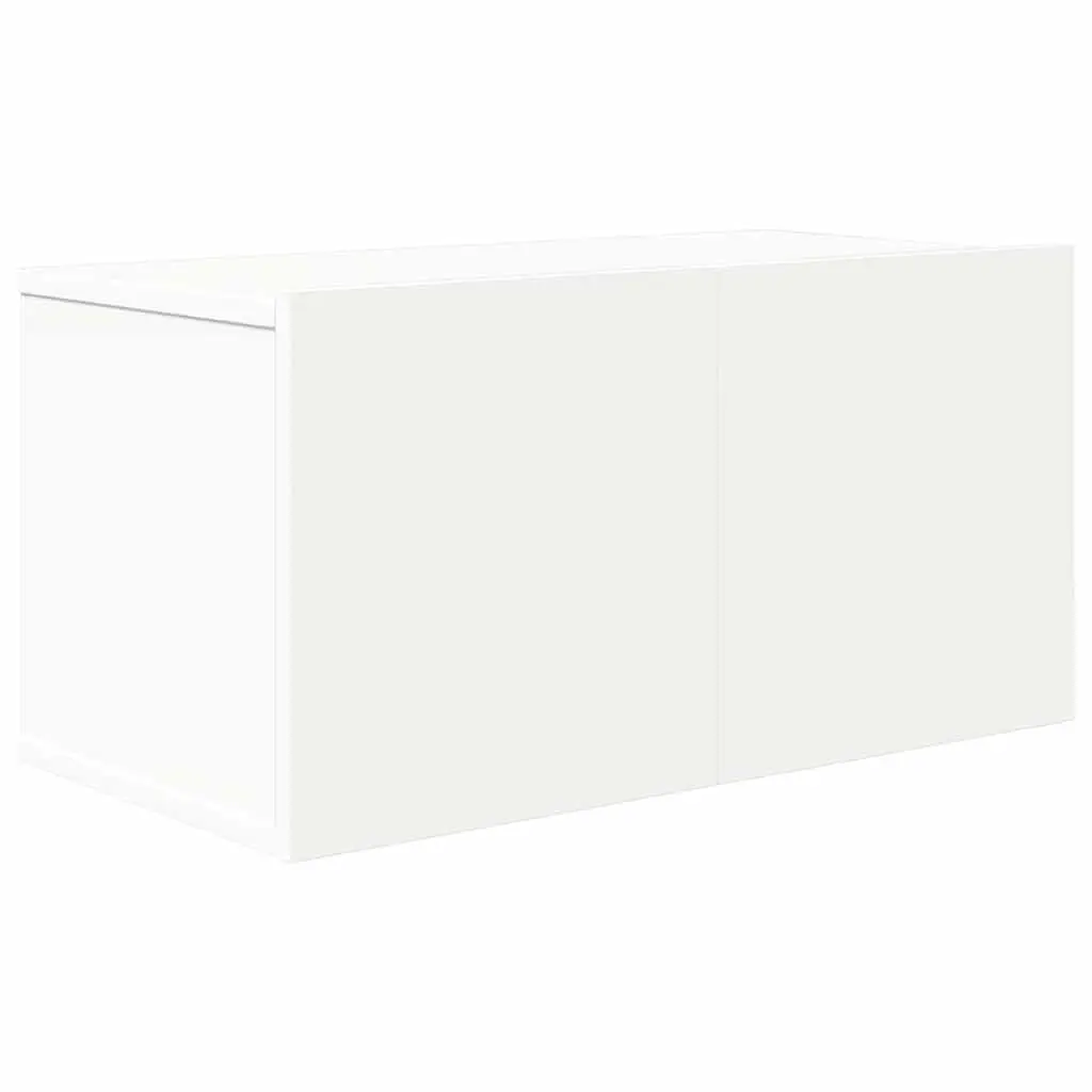 Wall Mounted TV Cabinet Set White Storage Unit Organiser Display Shelf 6 Piece