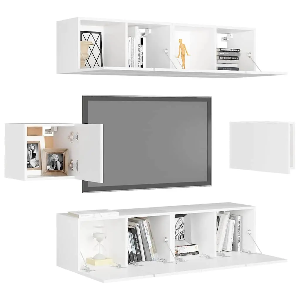 6-Piece Wall-Mounted TV Cabinet Set