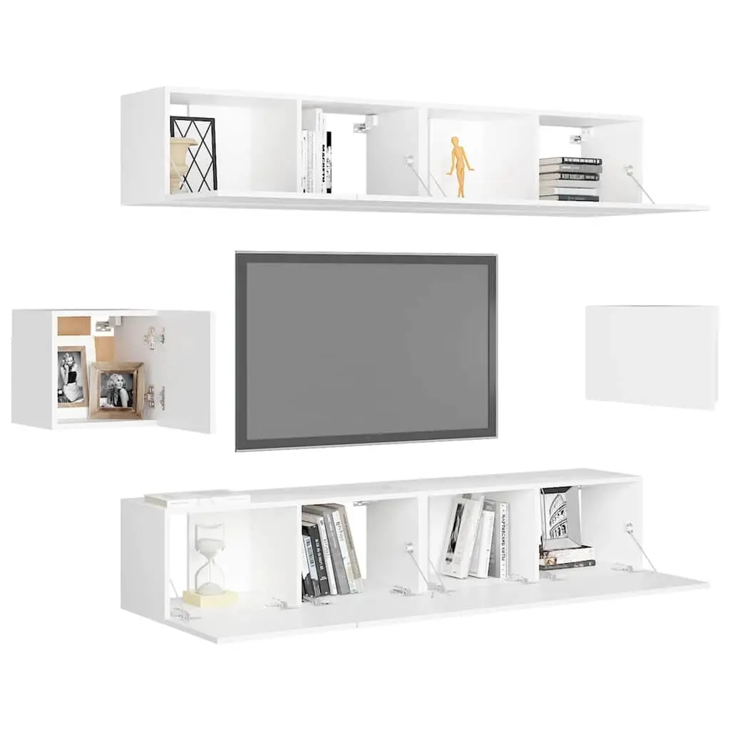 6-Piece Wall-Mounted TV Cabinet Set