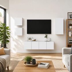 5-Piece Wall-Mounted TV Cabinet in Engineered Wood