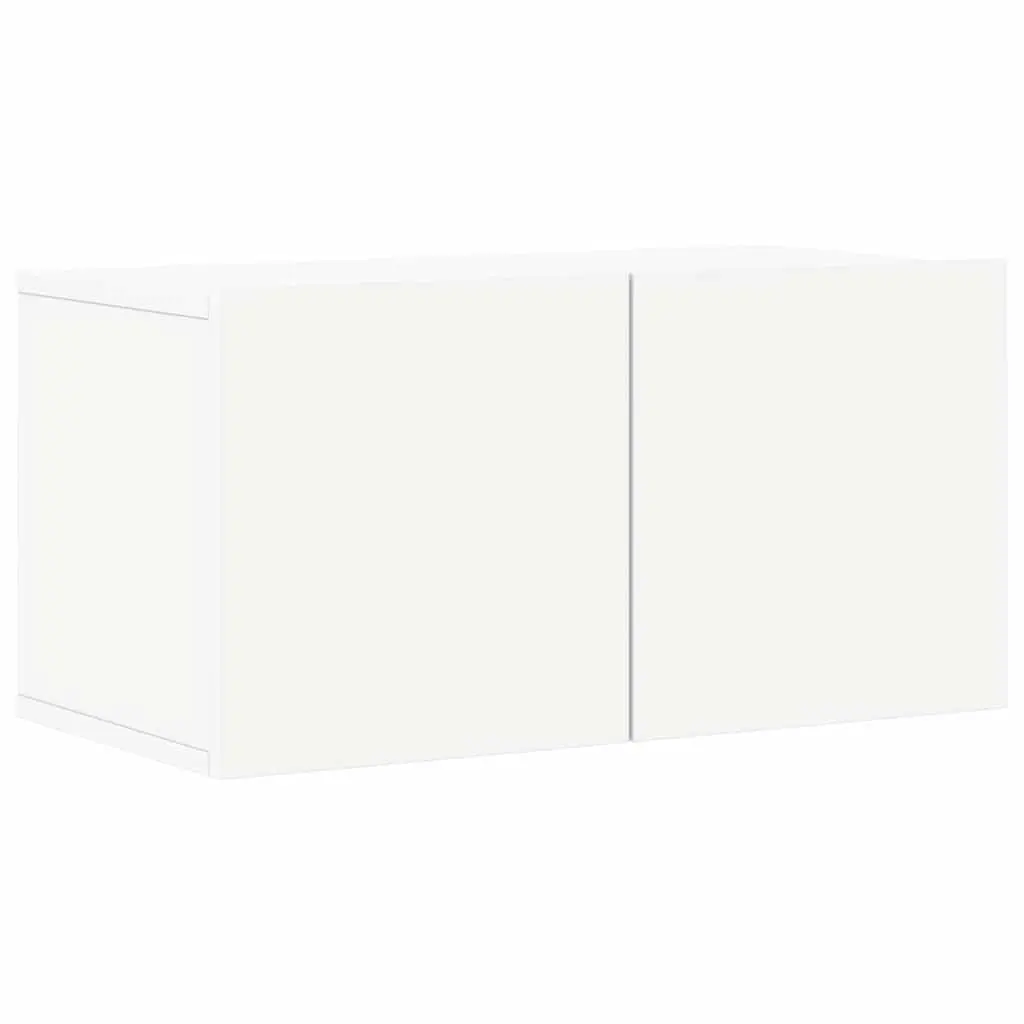 TV Cabinet Set 6 Piece Wall Mounted Storage Unit White Engineered Wood