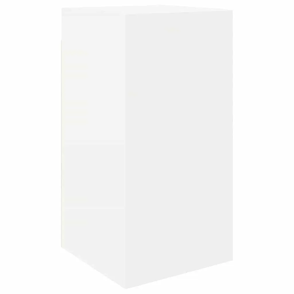 TV Cabinet Set 6 Piece Wall Mounted Storage Unit White Engineered Wood