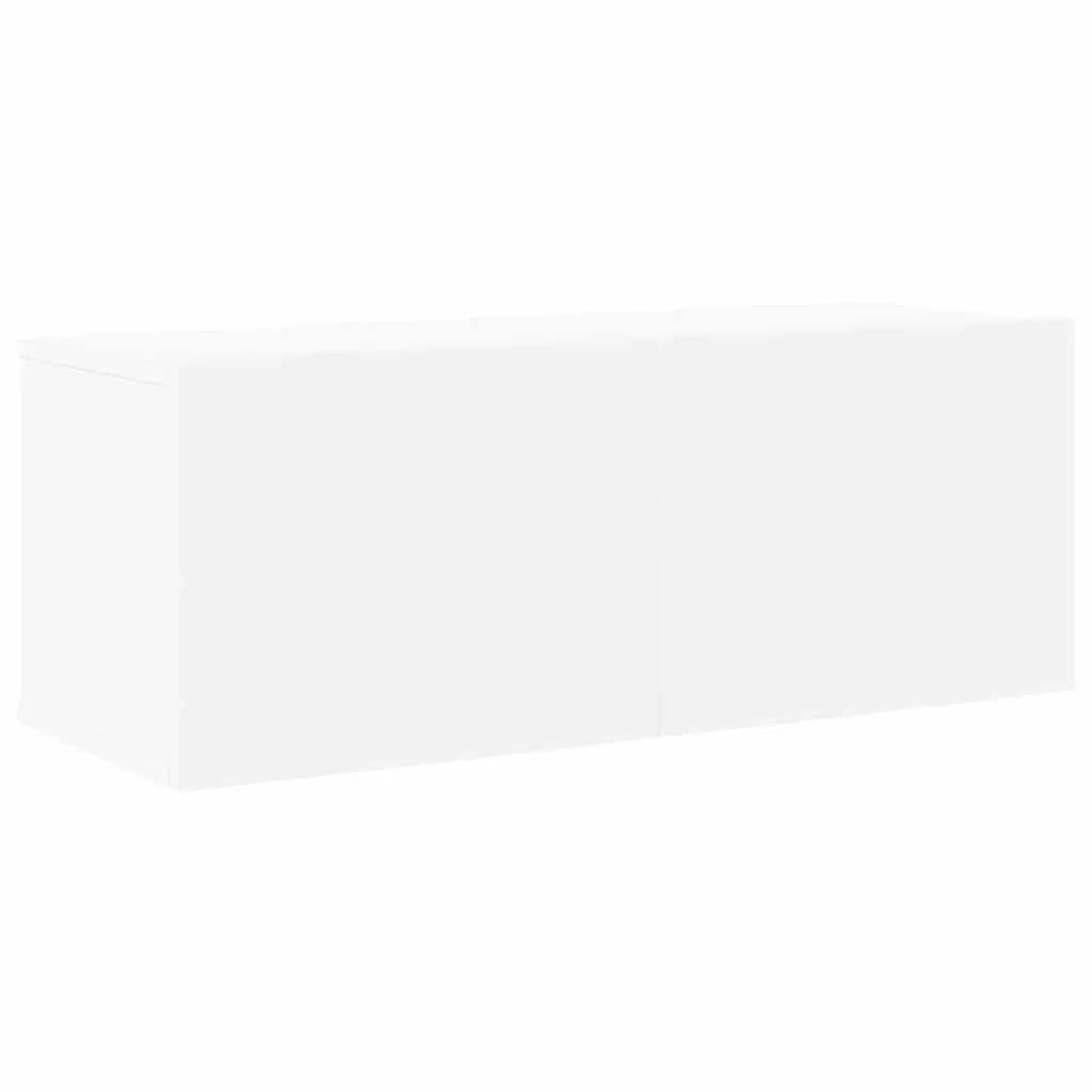 Wall Mounted TV Cabinet Set 8 Piece White Living Room Storage Compartments