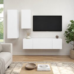 4 Piece White Wall Mounted Storage Unit Details