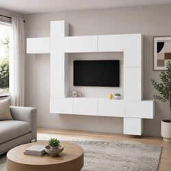 9-Piece Engineered Wood Wall-Mounted TV Cabinet Set