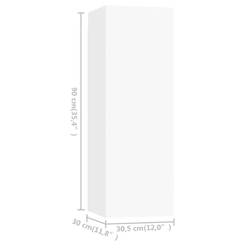 White Wall-Mounted Shelving Unit 4 Piece for Living Room Storage and Display