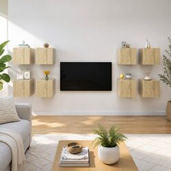 8-Piece Wall Mounted TV Cabinet Set - Dimensions & Specs