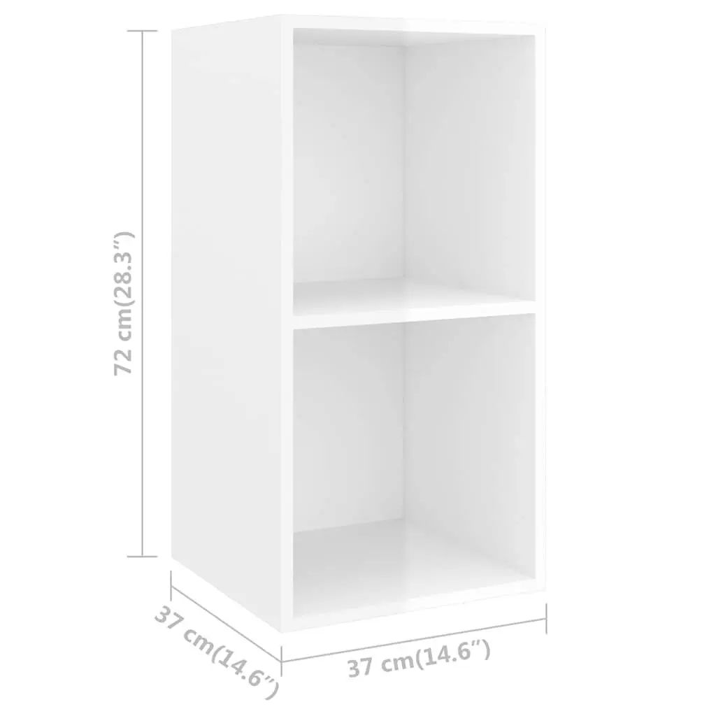 3 Piece Wall Mounted TV Cabinet Set for Living Room High Gloss White