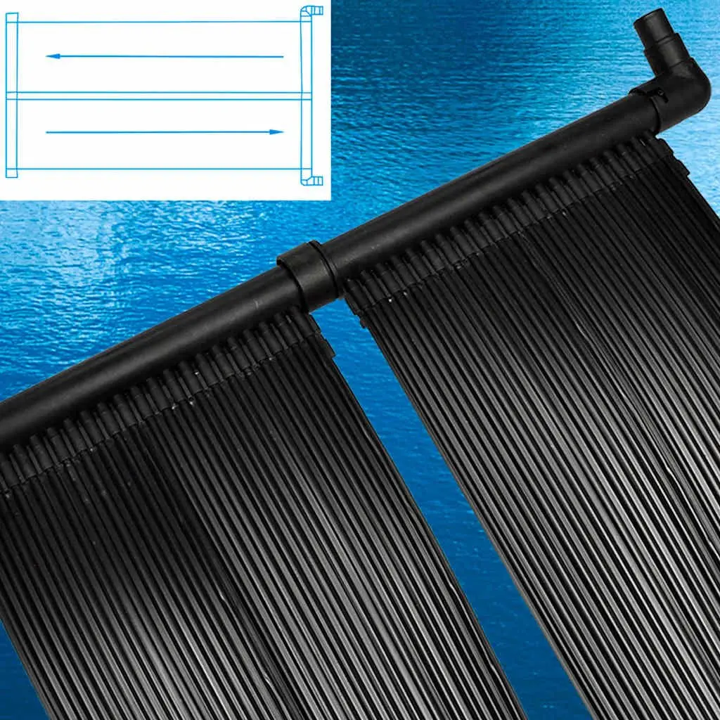 Solar Heater Panel Set 4 Pieces Ground or Roof Mounted 80x620 cm Pool Water Heating System