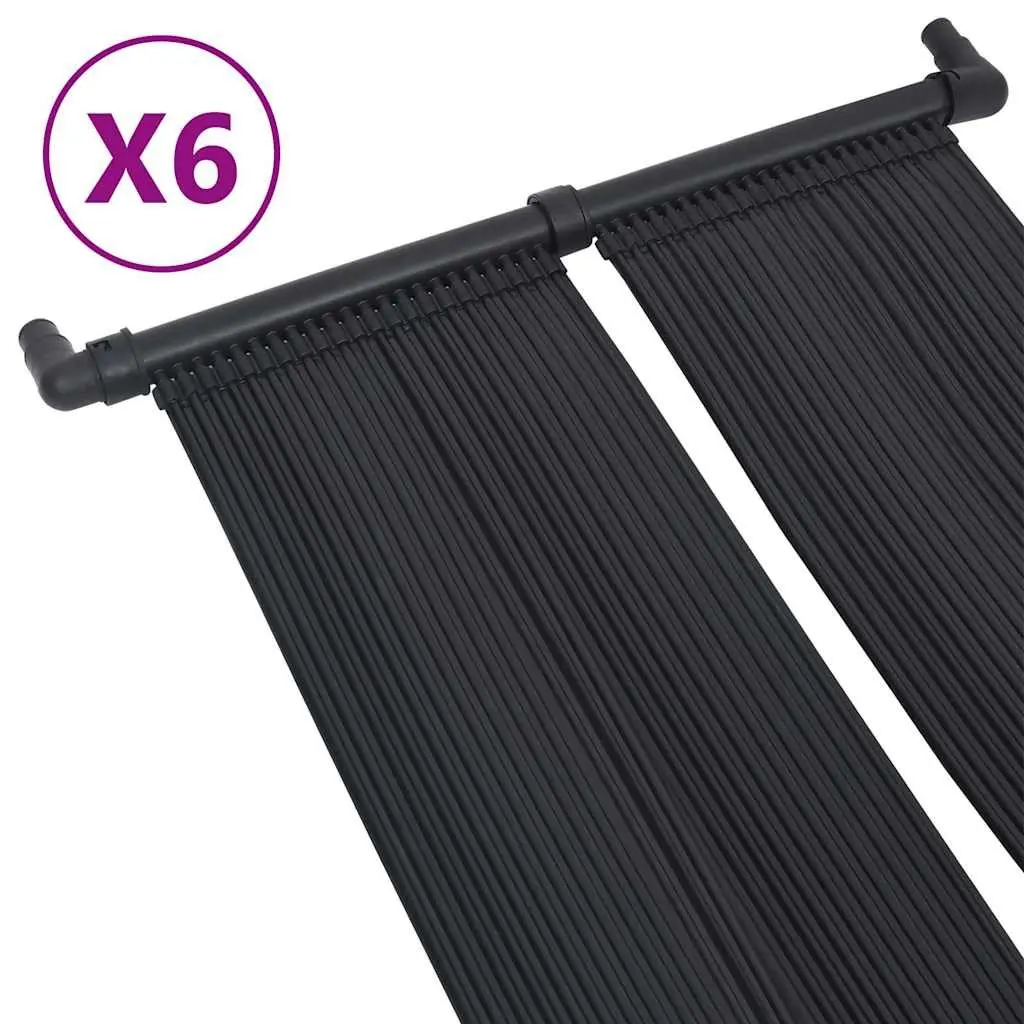 Solar Pool Heater Panel Set 6pcs 80x310cm Ground Roof Mounted Water Warmer