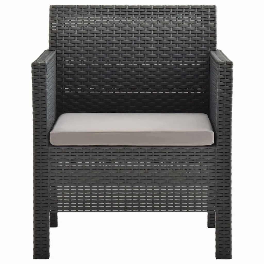Outdoor Garden Chairs Set 2 pcs Anthracite Patio Seating