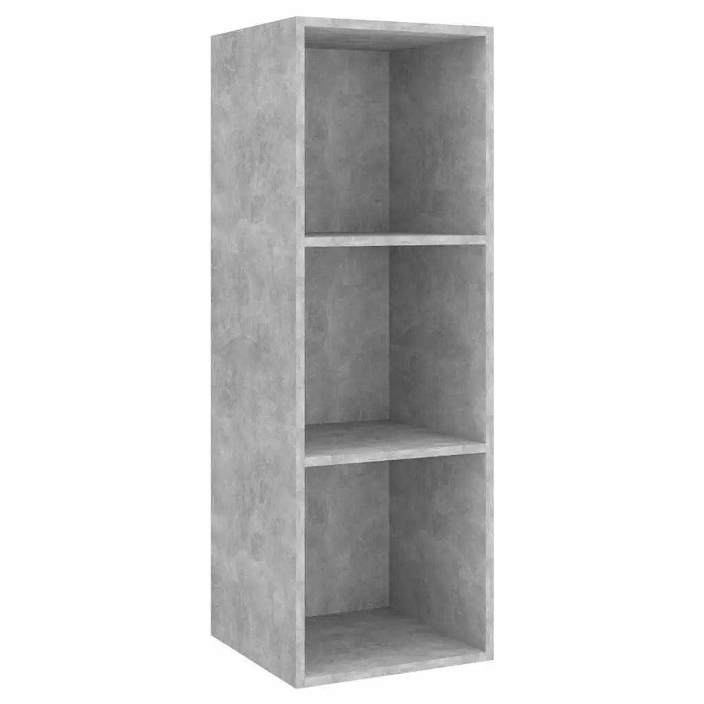 3 Piece Wall Mounted TV Cabinet Set Storage Unit Grey Engineered Wood