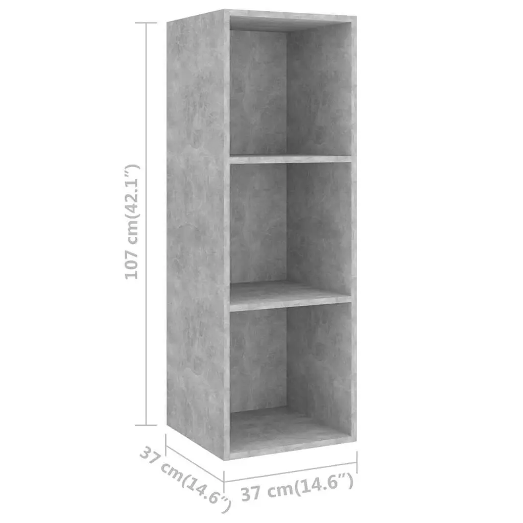 4 Piece Engineered Wood TV Cabinet Set in Grey