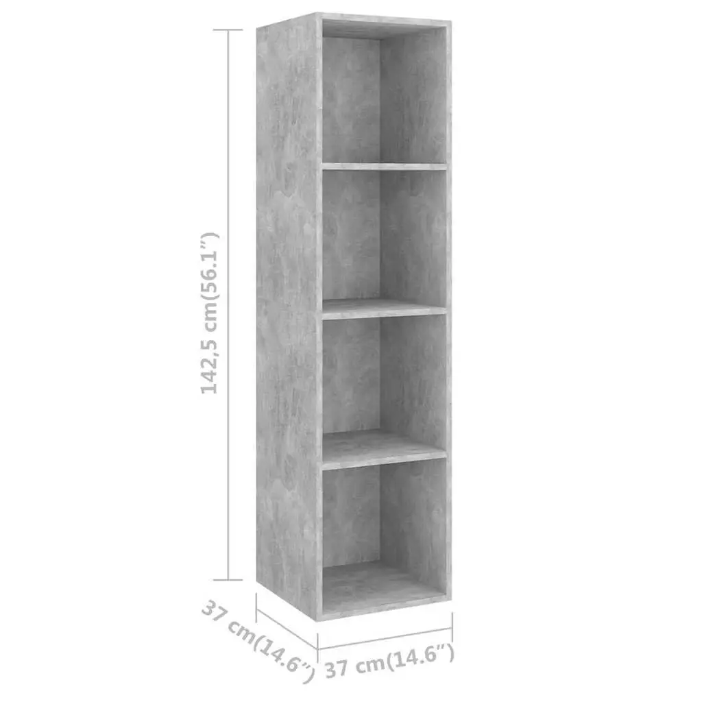 4 Piece Engineered Wood TV Cabinet Set in Grey
