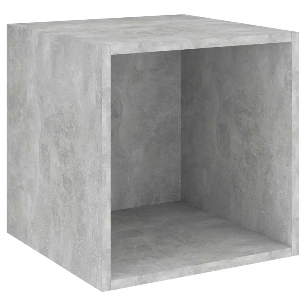 TV Cabinet Set 3 Piece Wall Mounted Storage Unit Grey Engineered Wood Furniture