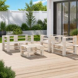 Specifications of the 5 Piece White Wooden Lounge Set