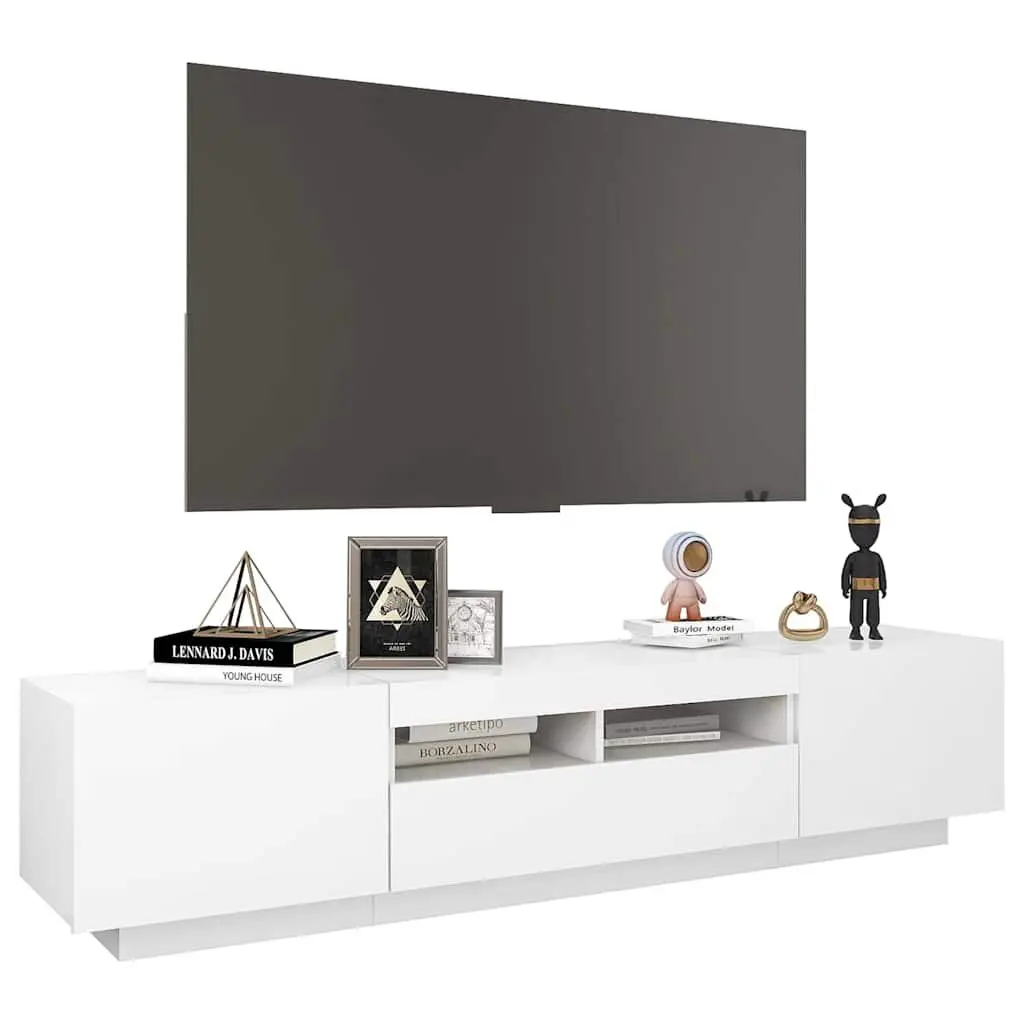 TV Cabinet for Living Room with RGB LED Lights White 180x35x40 cm