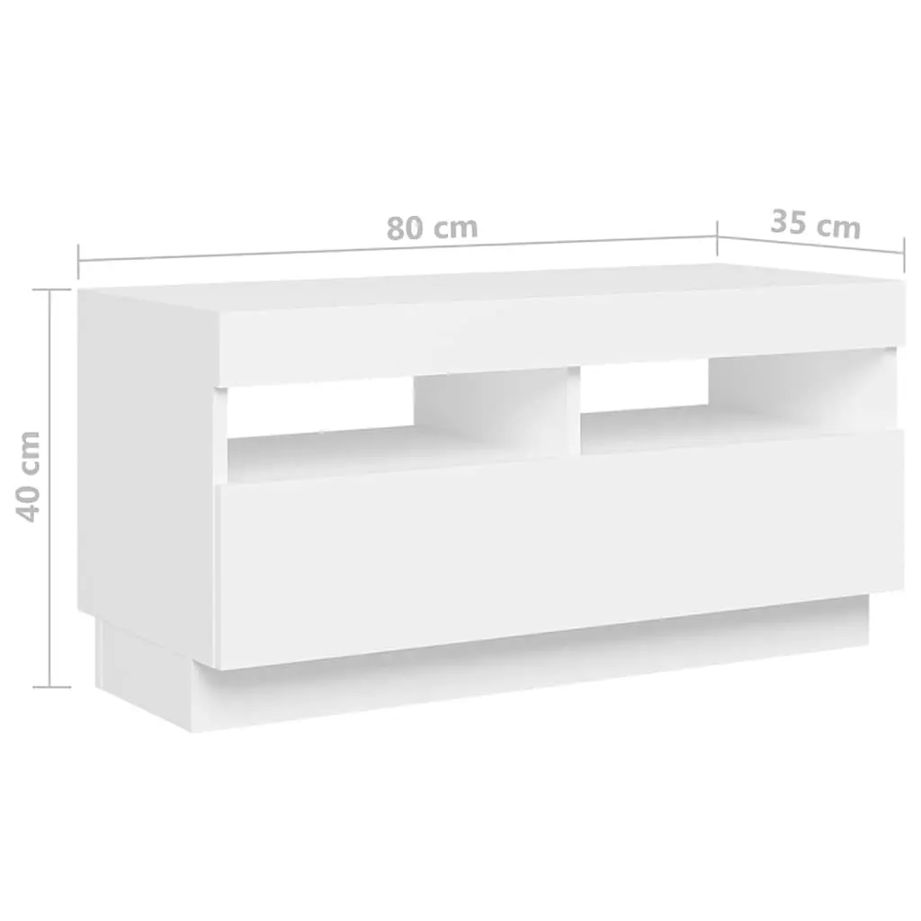 TV Cabinet for Living Room with RGB LED Lights White 180x35x40 cm