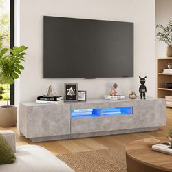 Grey TV Cabinet Specifications: 180cm, RGB LED Lights