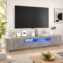 200cm Grey TV Cabinet - Dimensions and Storage Details