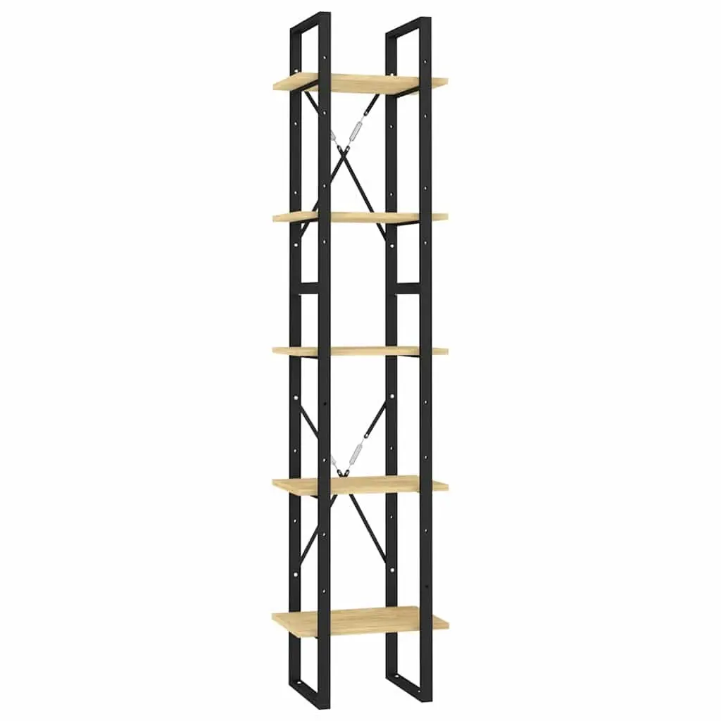 5-Tier Wooden Book Cabinet for Home 40x30x175cm