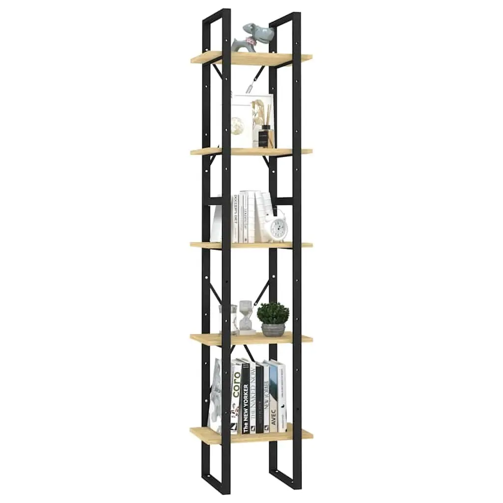 5-Tier Wooden Book Cabinet for Home 40x30x175cm