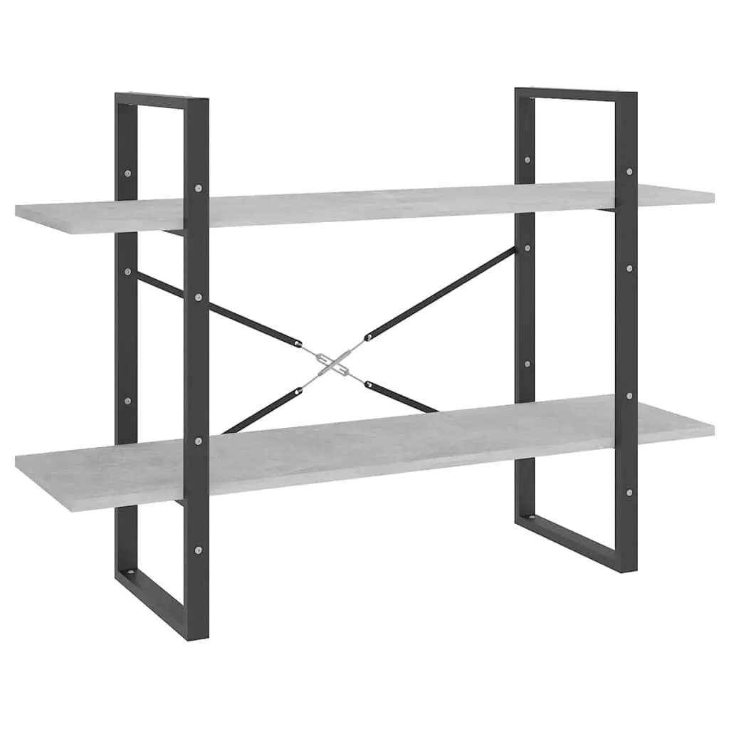 5-Tier Book Cabinet for Living Room Grey Engineered Wood Shelving Unit