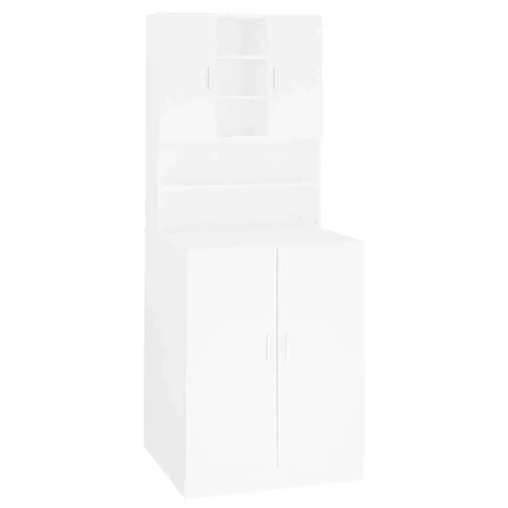 Washing Machine Cabinet White Storage Bathroom Laundry Room Cupboard Organizer